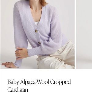 Quince baby alpaca cardigan in violet. NWT small.